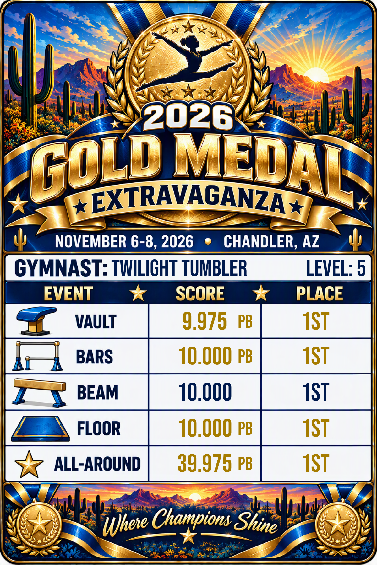 2026 Gold Medal Extravagaza Meet Magnet